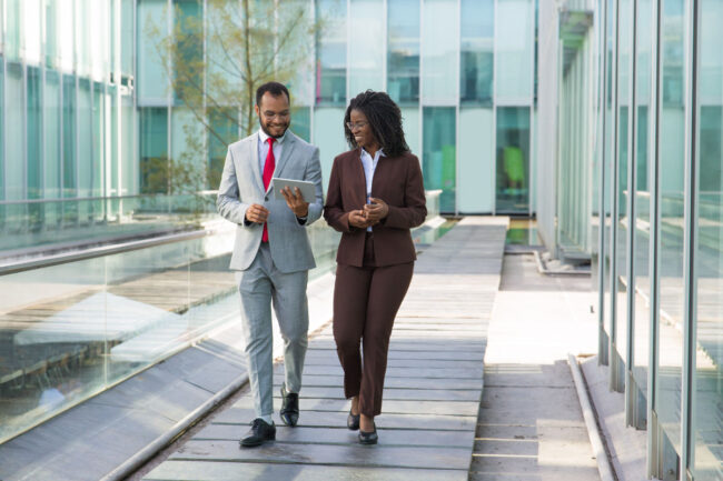 Business colleagues working together on commercial insurance